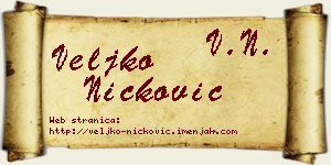 Veljko Ničković vizit kartica